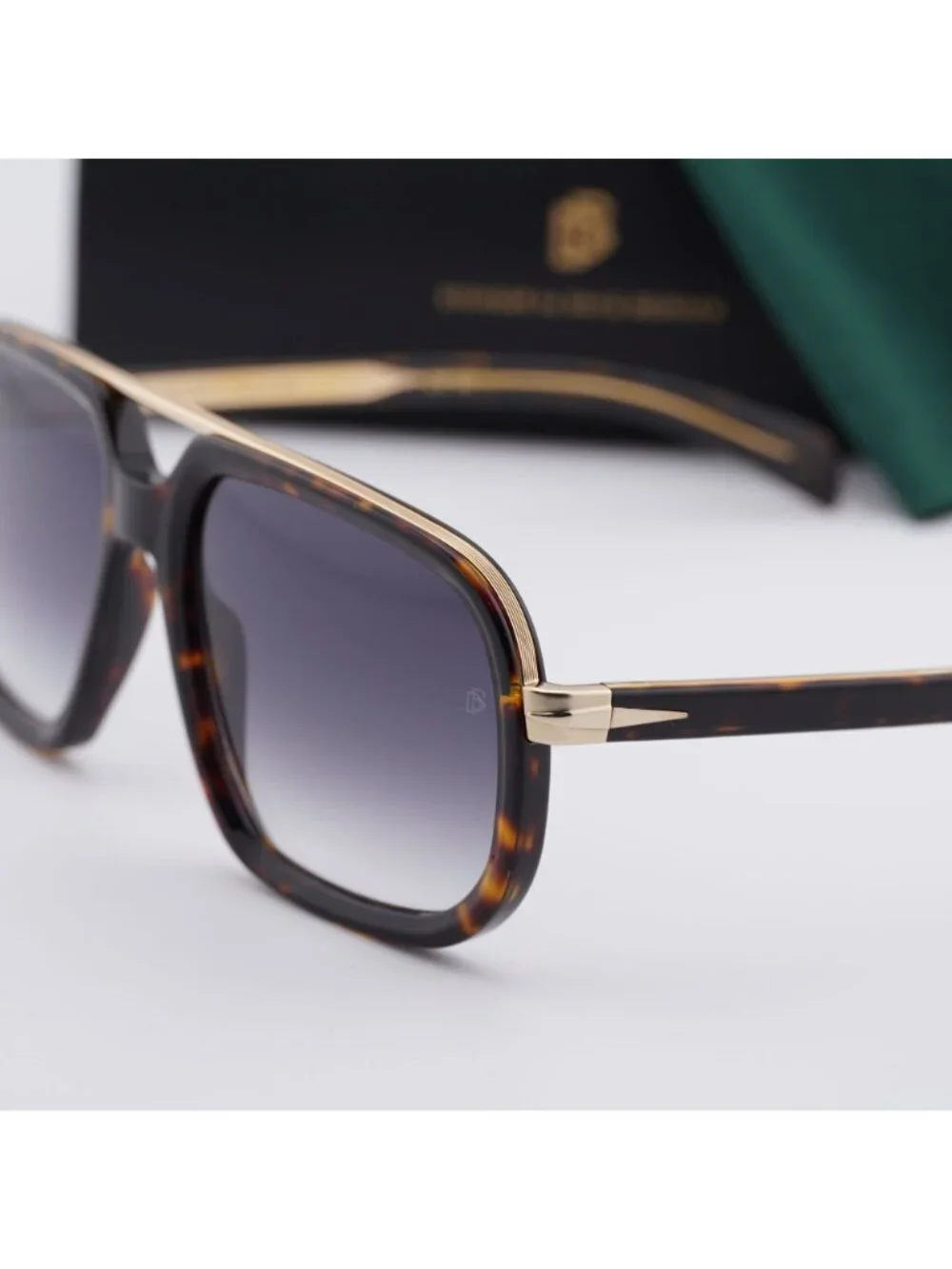 David Beckham DB 7101/S 02IK 9O Aviator Sunglasses - Havana / Grey